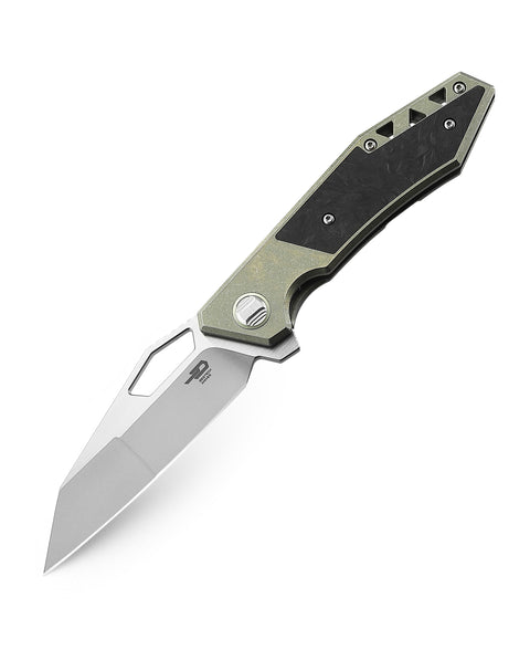 BESTECH FRACTAL BT1907B Titanium+Carbon Fiber Inlay Handle: 3.46" S35VN Blade