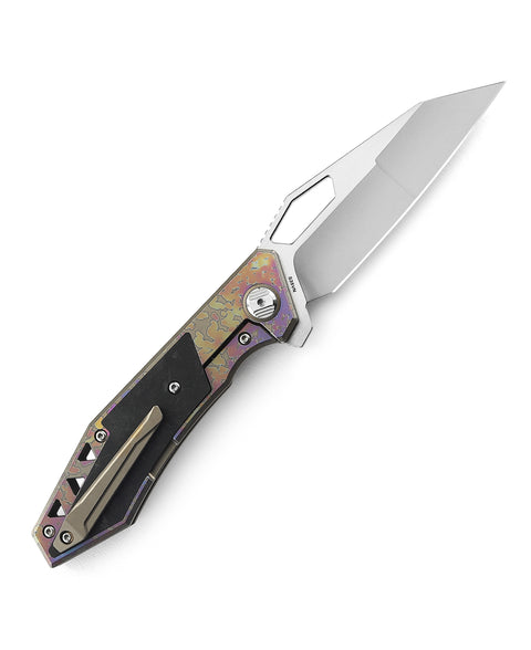 BESTECH FRACTAL BT1907C Titanium+Carbon Fiber Inlay Handle: 3.46" S35VN Blade