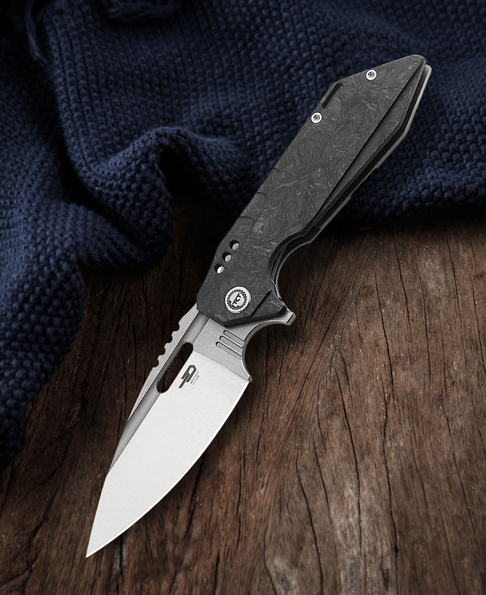 BESTECH SHODAN BT1910C Titanium+Carbon fiber Handle: 3.86" S35VN Blade– Bestech Knives