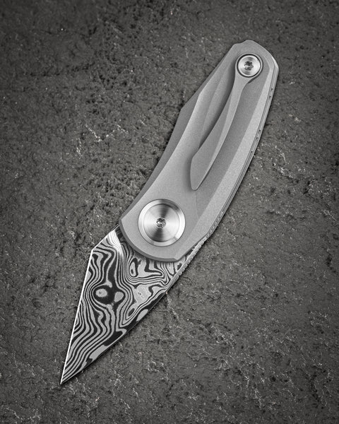 BESTECH TULIP BT1913F Titanium Handle: 1.34" Damasteel Blade