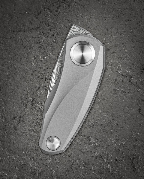 BESTECH TULIP BT1913F Titanium Handle: 1.34" Damasteel Blade