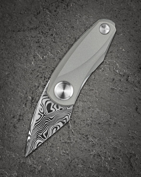 BESTECH TULIP BT1913F Titanium Handle: 1.34" Damasteel Blade