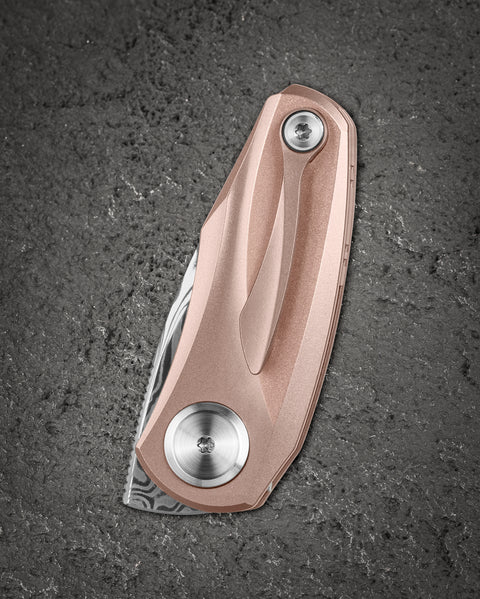 BESTECH TULIP BT1913I Titanium Handle: 1.34" Damasteel Blade