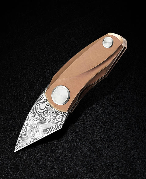 BESTECH TULIP BT1913I Titanium Handle: 1.34" Damasteel Blade