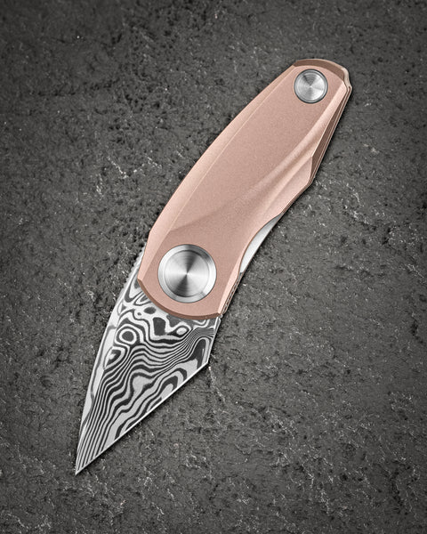 BESTECH TULIP BT1913I Titanium Handle: 1.34" Damasteel Blade