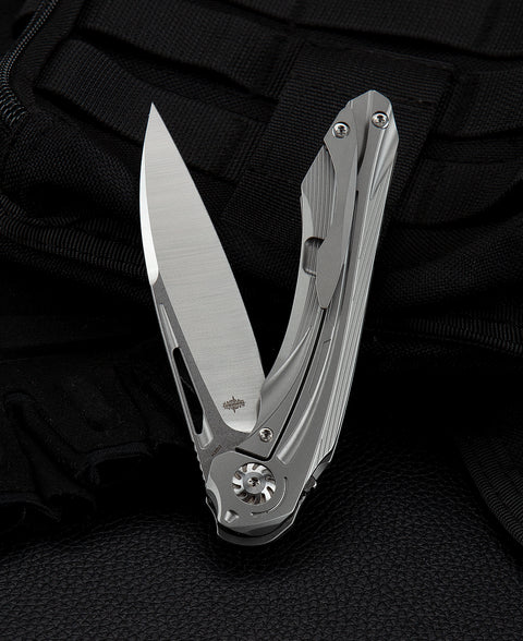 BESTECH WIBRA BT2001A Titanium Handle: 3.43" M390 Blade