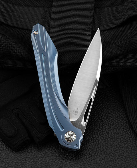 BESTECH WIBRA BT2001B Titanium Handle: 3.43" M390 Blade