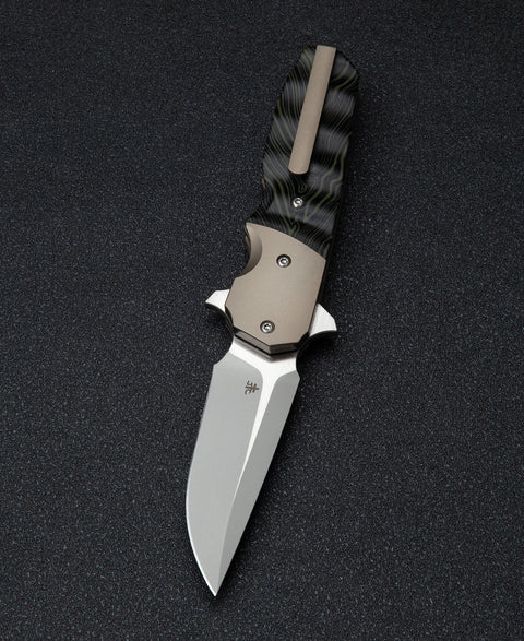 BESTECH FREEFALL BT2007A Titanium+Black Green G10 Handle: 2.65" S35VN Blade