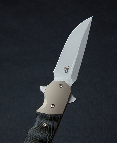 BESTECH FREEFALL BT2007A Titanium+Black Green G10 Handle: 2.65" S35VN Blade