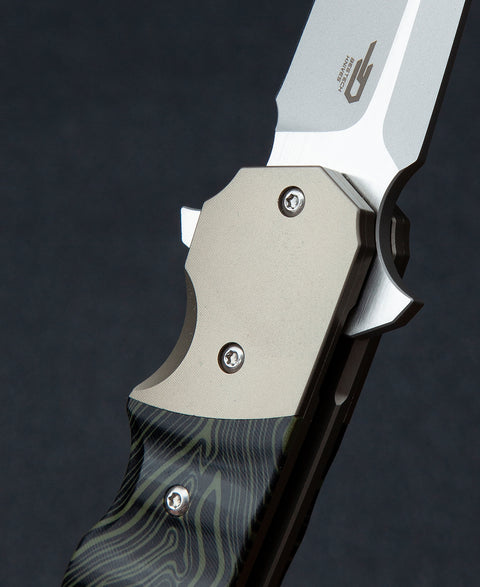 BESTECH FREEFALL BT2007A Titanium+Black Green G10 Handle: 2.65" S35VN Blade