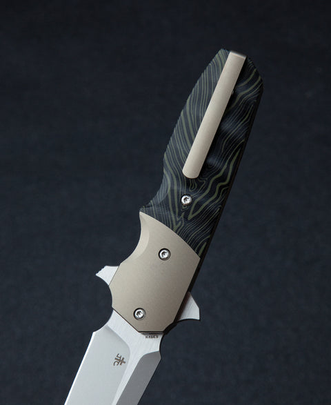 BESTECH FREEFALL BT2007A Titanium+Black Green G10 Handle: 2.65" S35VN Blade