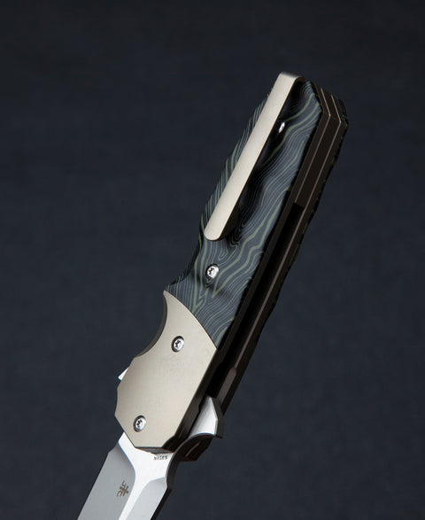 BESTECH FREEFALL BT2007A Titanium+Black Green G10 Handle: 2.65" S35VN Blade