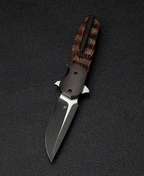 BESTECH FREEFALL BT2007B Titanium+Black Orange G10 Handle: 2.65" S35VN Blade