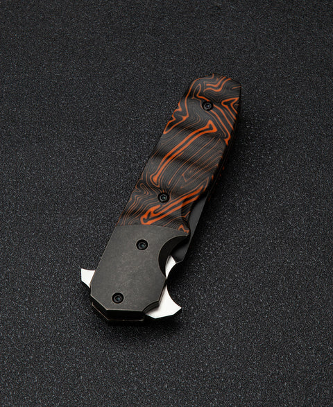 BESTECH FREEFALL BT2007B Titanium+Black Orange G10 Handle: 2.65" S35VN Blade