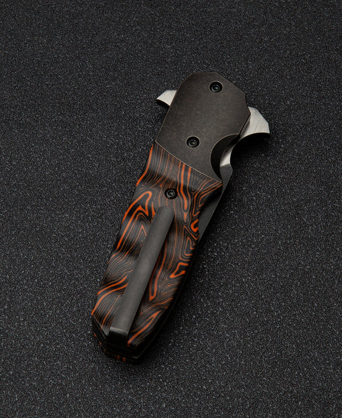 BESTECH FREEFALL BT2007B Titanium+Black Orange G10 Handle: 2.65" S35VN Blade