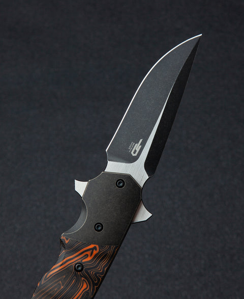BESTECH FREEFALL BT2007B Titanium+Black Orange G10 Handle: 2.65" S35VN Blade