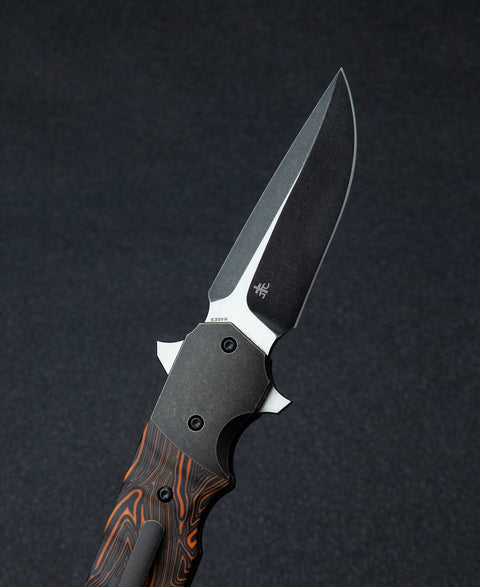 BESTECH FREEFALL BT2007B Titanium+Black Orange G10 Handle: 2.65" S35VN Blade