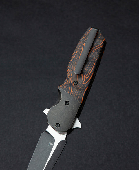 BESTECH FREEFALL BT2007B Titanium+Black Orange G10 Handle: 2.65" S35VN Blade