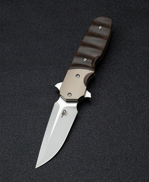 BESTECH FREEFALL BT2007C Titanium+Black Orange Carbon Fiber Handle: 2.65" S35VN Blade