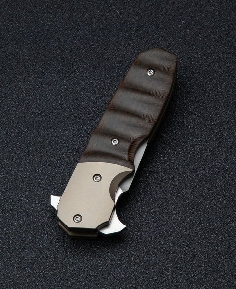 BESTECH FREEFALL BT2007C Titanium+Black Orange Carbon Fiber Handle: 2.65" S35VN Blade