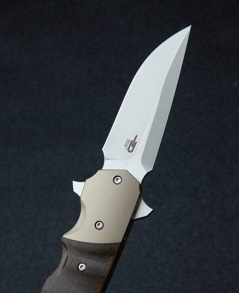 BESTECH FREEFALL BT2007C Titanium+Black Orange Carbon Fiber Handle: 2.65" S35VN Blade