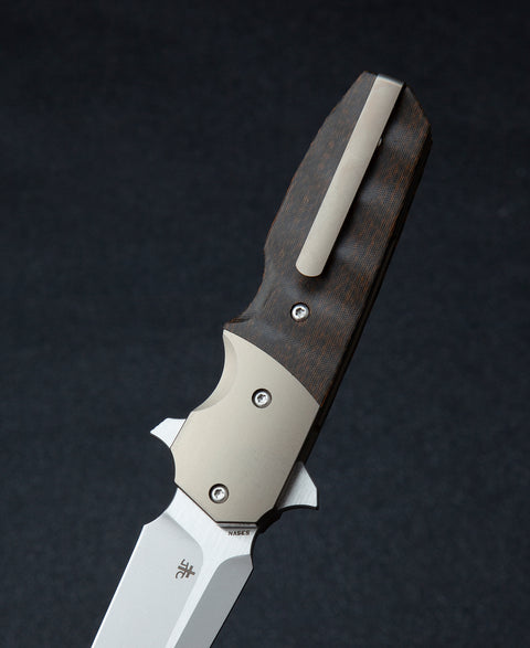 BESTECH FREEFALL BT2007C Titanium+Black Orange Carbon Fiber Handle: 2.65" S35VN Blade