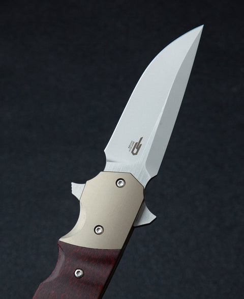 BESTECH FREEFALL BT2007D Titanium+Black Red Carbon Fiber Handle: 2.65" S35VN Blade
