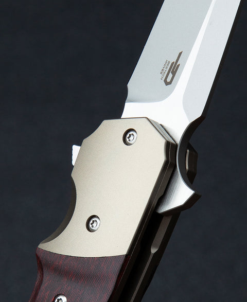 BESTECH FREEFALL BT2007D Titanium+Black Red Carbon Fiber Handle: 2.65" S35VN Blade