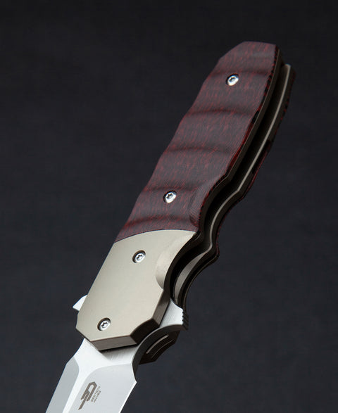 BESTECH FREEFALL BT2007D Titanium+Black Red Carbon Fiber Handle: 2.65" S35VN Blade