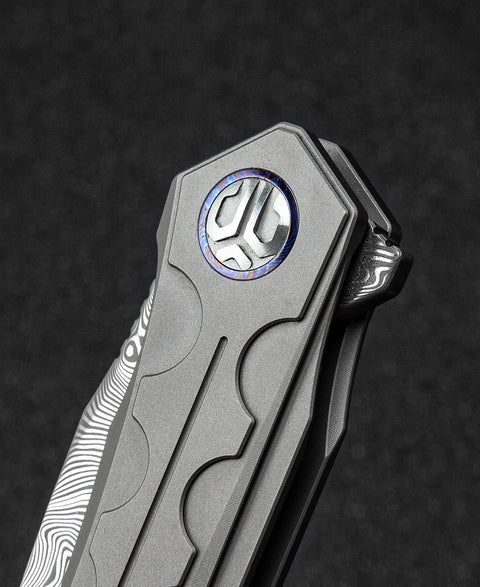 BESTECH SAMARI BT2009G Titanium Handle: 3.82" Damasteel Blade