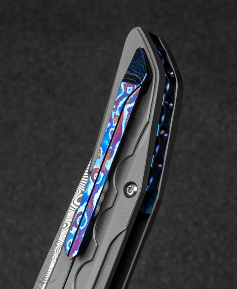 BESTECH SAMARI BT2009G Titanium Handle: 3.82" Damasteel Blade