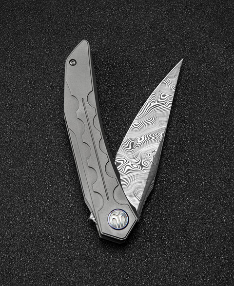 BESTECH SAMARI BT2009G Titanium Handle: 3.82" Damasteel Blade