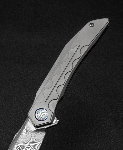 BESTECH SAMARI BT2009G Titanium Handle: 3.82" Damasteel Blade