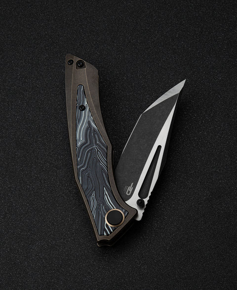 BESTECH TOGATTA BT2102B Titanium+G10 Inlay Handle: 3.74" M390 Blade