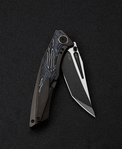 BESTECH TOGATTA BT2102B Titanium+G10 Inlay Handle: 3.74" M390 Blade