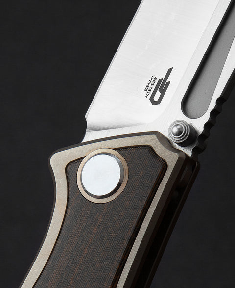 BESTECH TOGATTA BT2102C Titanium+Black Orange Carbon Fiber Inlay Handle: 3.74" M390 Blade