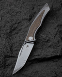 BESTECH TOGATTA BT2102D Titanium+Green Canvas Micarta Inlay Handle: 3.74