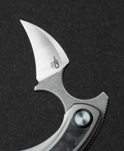 BESTECH STRELIT BT2103D Titanium+Black Blue Marble Carbon Fiber Inlay Handle: 2.19" M390 Blade