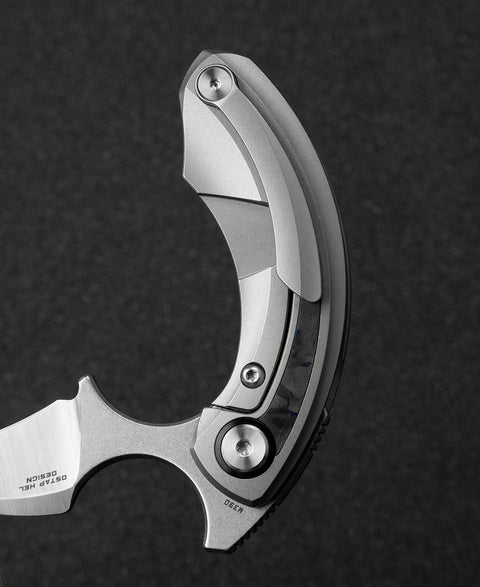 BESTECH STRELIT BT2103D Titanium+Black Blue Marble Carbon Fiber Inlay Handle: 2.19" M390 Blade