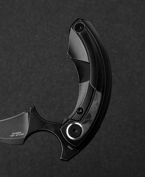 BESTECH STRELIT BT2103F Titanium+Black Red Marble Carbon Fiber Inlay Handle: 2.19" M390 Blade