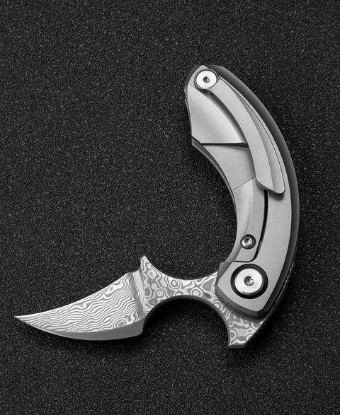 BESTECH  STRELIT BT2103G Titanium Handle: 2.19" Damascus Blade