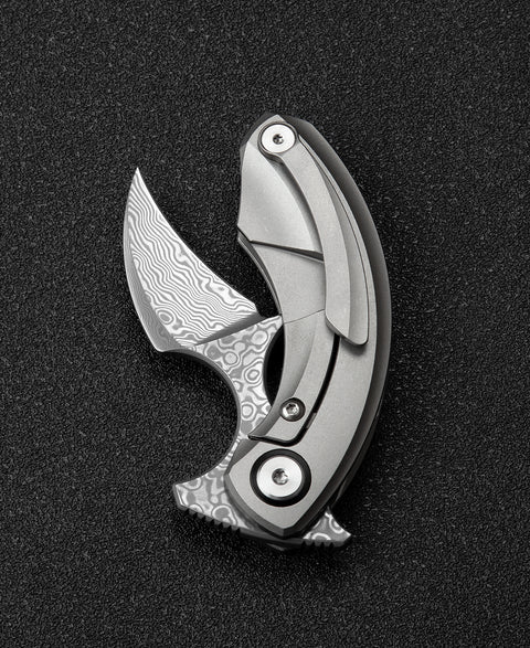 BESTECH  STRELIT BT2103G Titanium Handle: 2.19" Damascus Blade