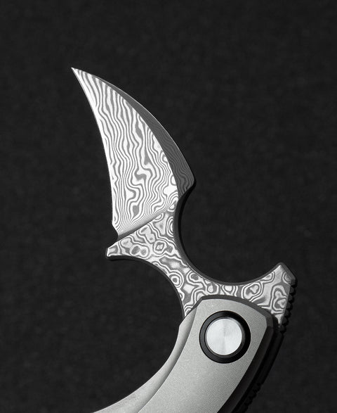 BESTECH  STRELIT BT2103G Titanium Handle: 2.19" Damascus Blade