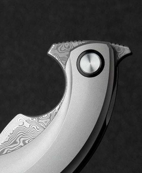 BESTECH  STRELIT BT2103G Titanium Handle: 2.19" Damascus Blade