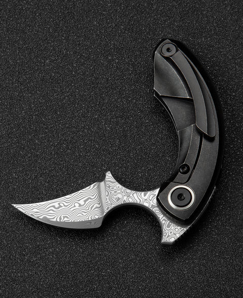 BESTECH STRELIT BT2103H Titanium Handle: 2.19" Damascus Blade