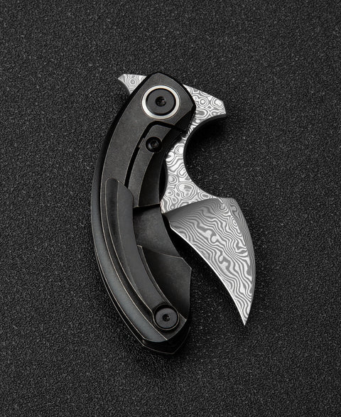 BESTECH STRELIT BT2103H Titanium Handle: 2.19" Damascus Blade