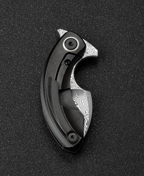 BESTECH STRELIT BT2103H Titanium Handle: 2.19" Damascus Blade