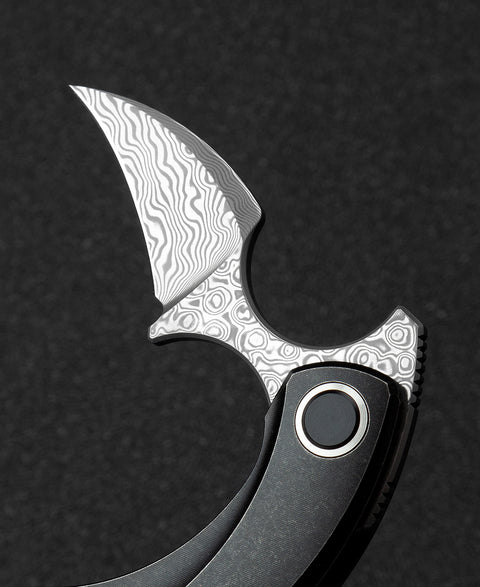 BESTECH STRELIT BT2103H Titanium Handle: 2.19" Damascus Blade
