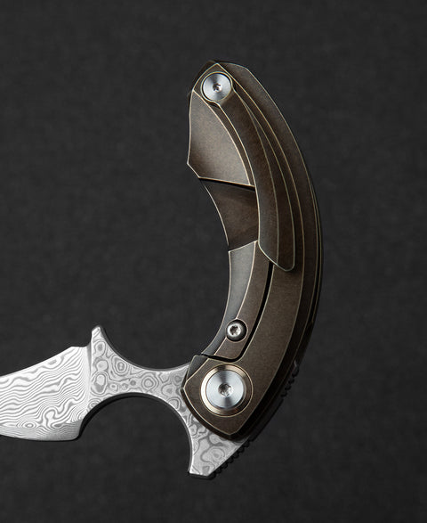 BESTECH STRELIT BT2103J Titanium Handle: 2.19" Damascus Blade
