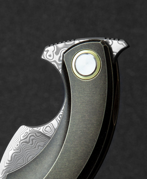 BESTECH STRELIT BT2103J Titanium Handle: 2.19" Damascus Blade